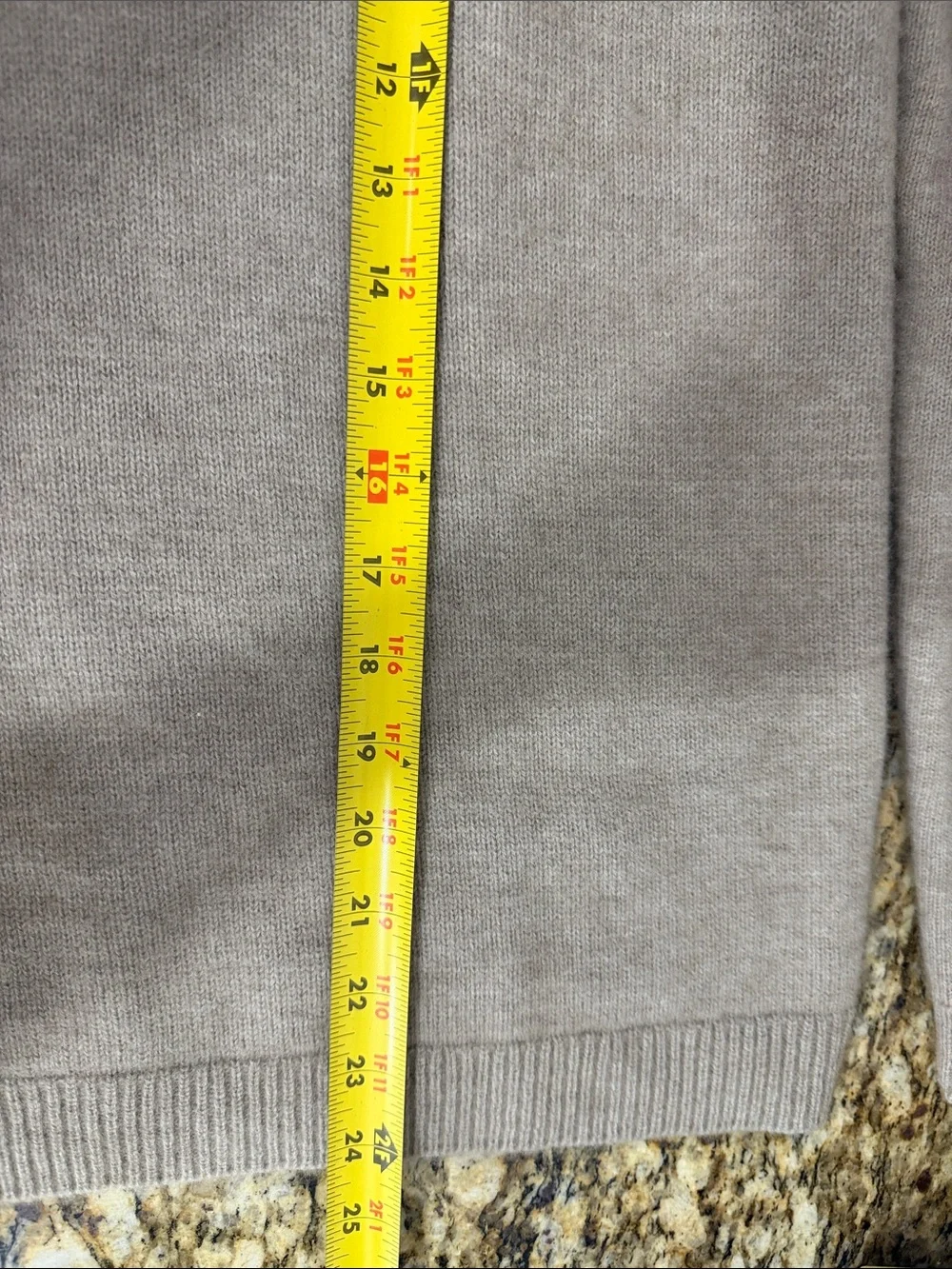 Tory Burch XL Wool Fur Blend Sweater Silk Scarf Neck Beige Long Sleeve